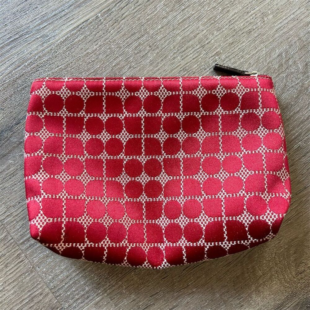 Kate Spade Vintage Red Geometric Makeup Bag Clutch